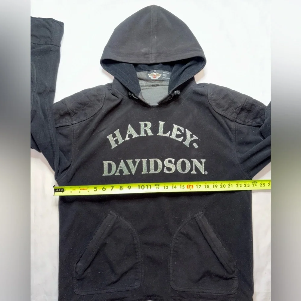 Harley Davidson Size M Vintage Black & Green Padded Motorcycle Riding Jacket